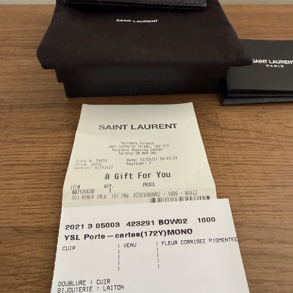 YSL card holder with silver hardware - Picture 2 of 8